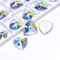 Crystal AB Trilliant Shape High Quality Glass Beveled Flat Back Rhinestones WholesaleRhinestone