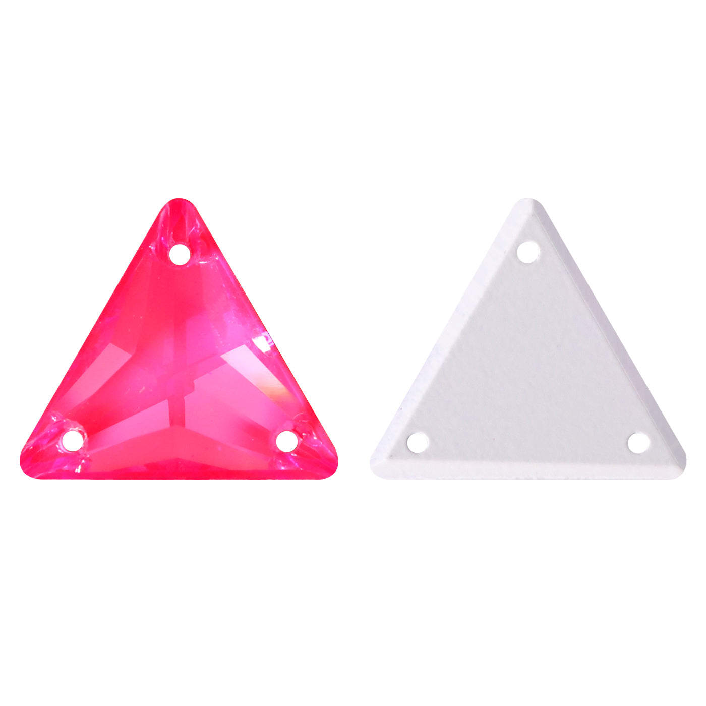 Electric Neon Fuchsia Triangle Shape High Quality Glass Sew-on Rhinestones WholesaleRhinestone