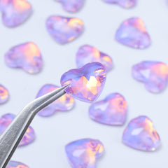 Lavender AM Heart Shape High Quality Glass Sew-on Rhinestones WholesaleRhinestone