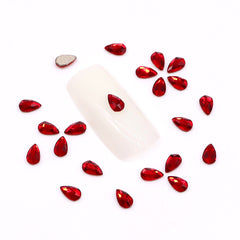 Raindrop Shape Multi Colors Small Size Glass Beveled Flat Back Fancy Rhinestones For Nail Art WholesaleRhinestone