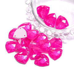 Electric Neon Fuchsia Trilliant Shape High Quality Glass Sew-on Rhinestones WholesaleRhinestone