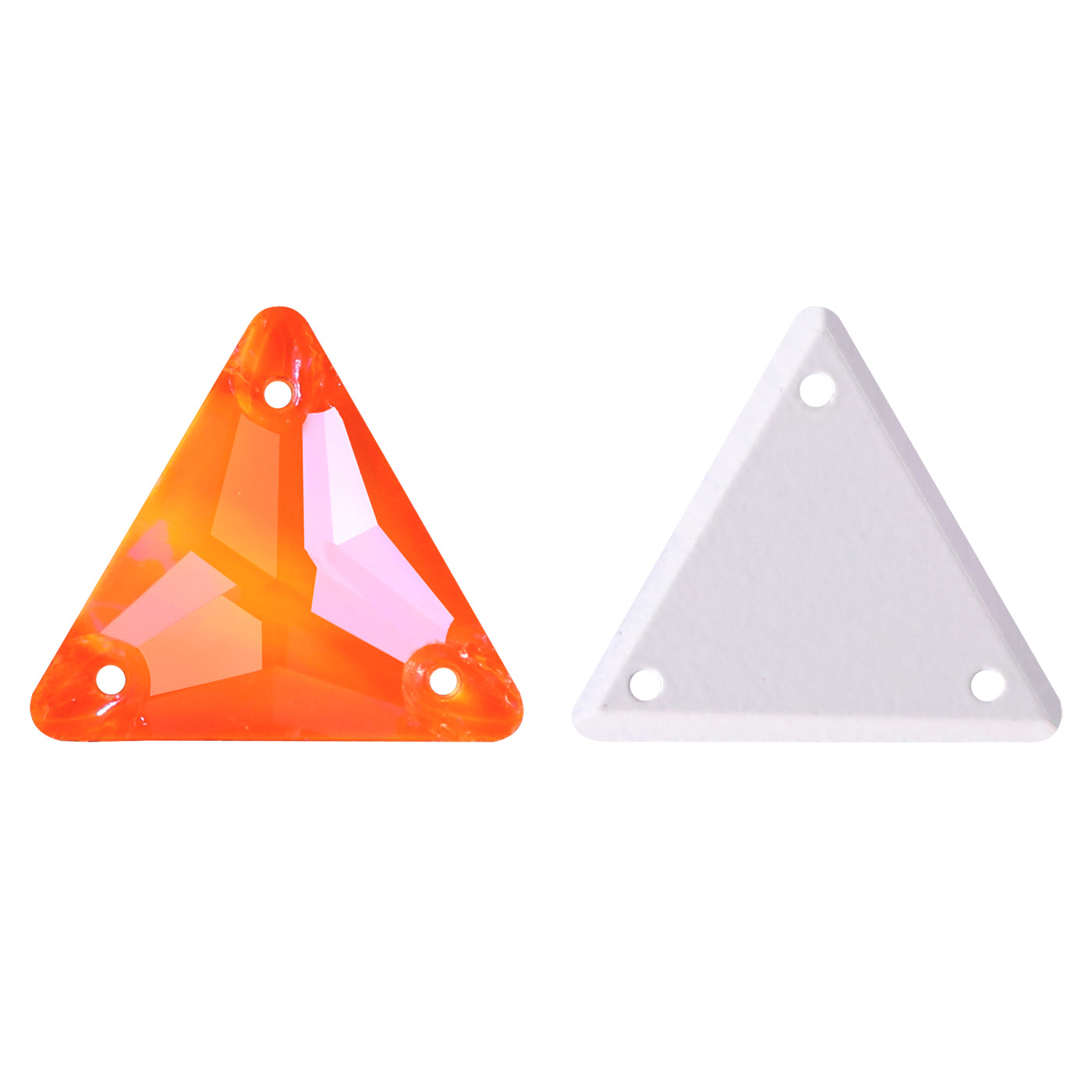 Electric Neon Orange Yellow Triangle Shape High Quality Glass Sew-on Rhinestones WholesaleRhinestone