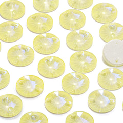 Electric Neon Light Topaz Rivoli Shape High Quality Glass Sew-on Rhinestones WholesaleRhinestone