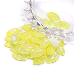 Electric Neon Light Topaz Navette Shape High Quality Glass Sew-on Rhinestones WholesaleRhinestone