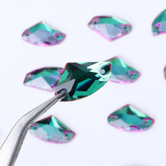 Heliotrope Galactic Shape High Quality Glass Sew-on Rhinestones WholesaleRhinestone