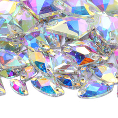 Mixed Sizes Crystal AB Galactic Shape High Quality Glass Sew-on Rhinestones WholesaleRhinestone