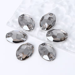 Satin Oval Shape High Quality Glass Sew-on Rhinestones WholesaleRhinestone