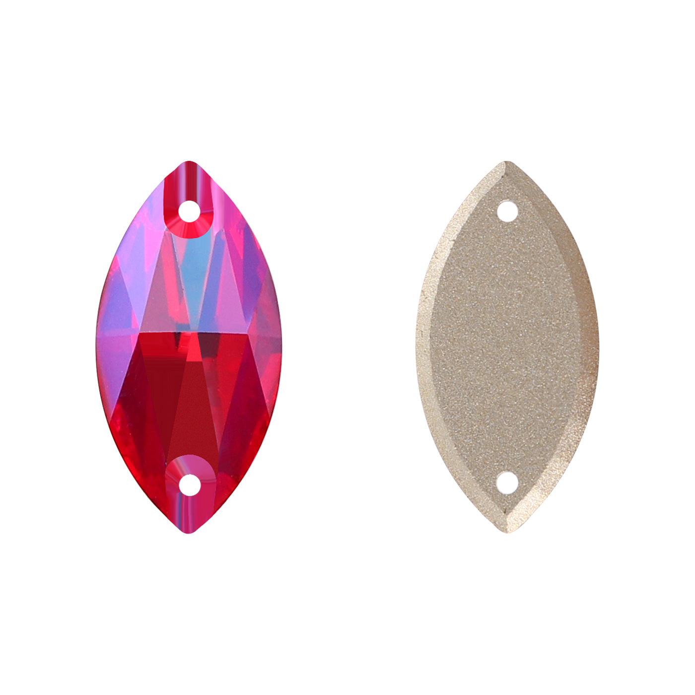 Light Siam Shimmer Navette Shape High Quality Glass Sew-on Rhinestones WholesaleRhinestone
