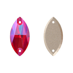 Light Siam Shimmer Navette Shape High Quality Glass Sew-on Rhinestones WholesaleRhinestone