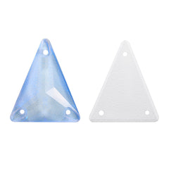 Electric Neon Light Blue Slim Triangle Shape High Quality Glass Sew-on Rhinestones