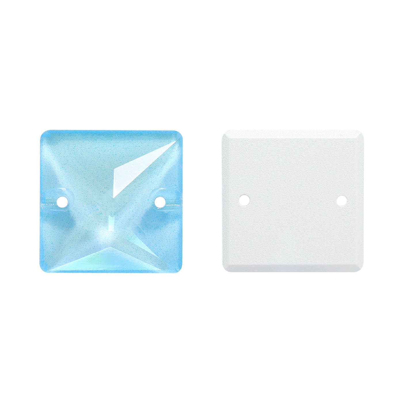 Electric Neon Aquamarine Square Shape High Quality Glass Sew-on Rhinestones WholesaleRhinestone
