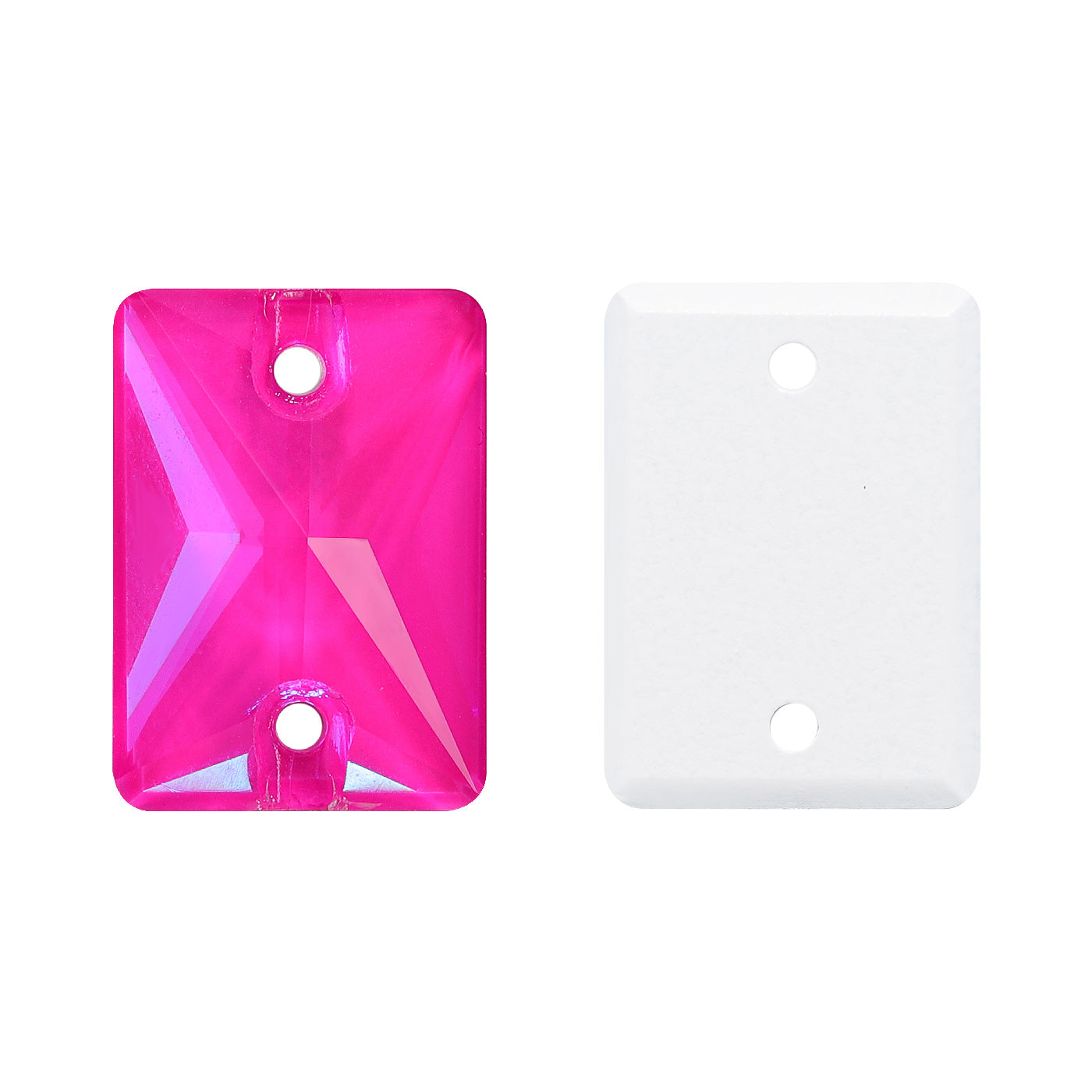 Electric Neon Fuchsia Rectangle Shape High Quality Glass Sew-on Rhinestones WholesaleRhinestone