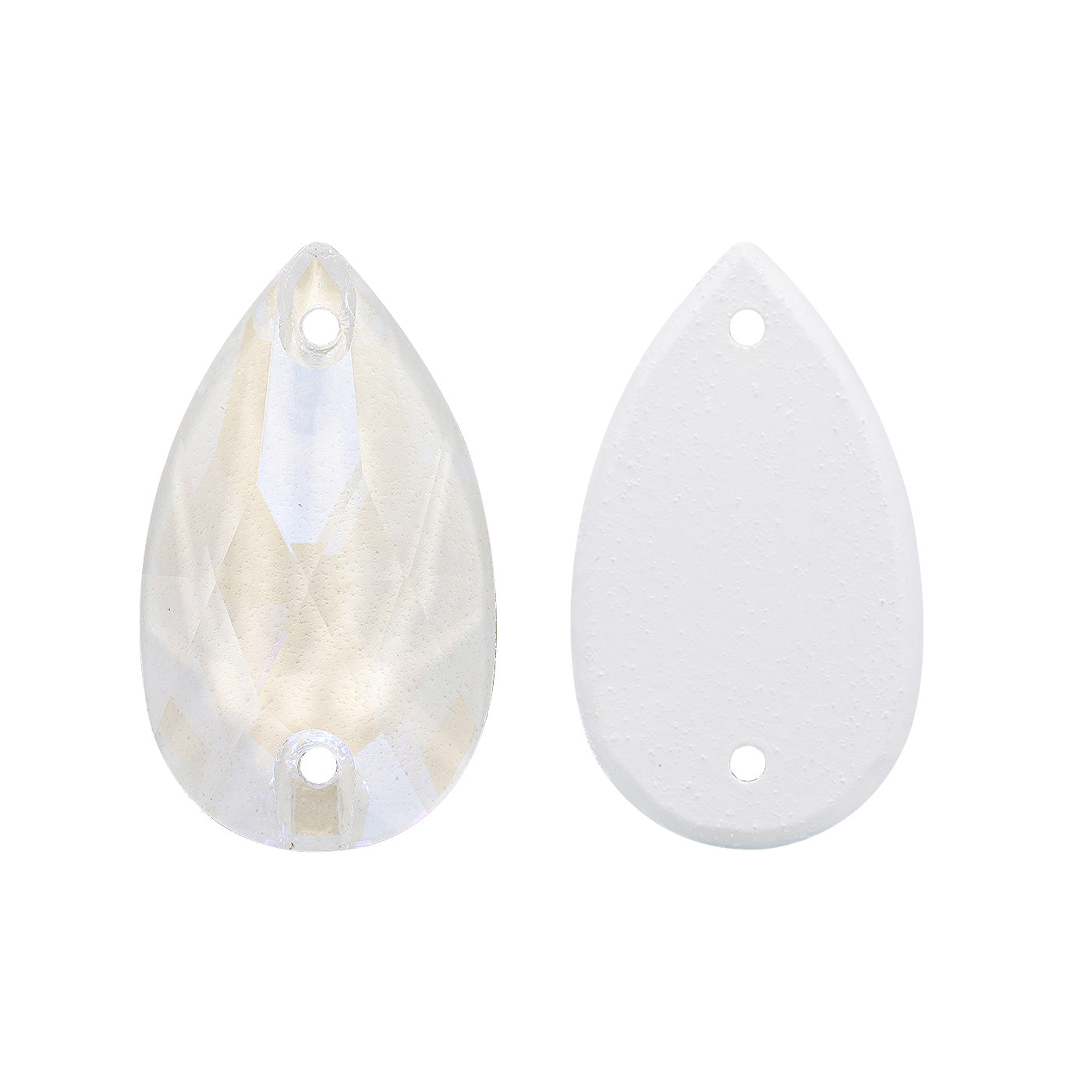 Electric Neon White Drop Shape High Quality Glass Sew-on Rhinestones WholesaleRhinestone