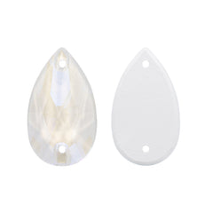 Electric Neon White Drop Shape High Quality Glass Sew-on Rhinestones WholesaleRhinestone