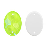 Electric Neon Jonquil Oval Shape High Quality Glass Sew-on Rhinestones WholesaleRhinestone