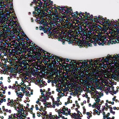 Metallic Rainbow Luster Color Hight Quality Glass Cylinder Seed Beads 1.6 MM Size JS3007 WholesaleRhinestone