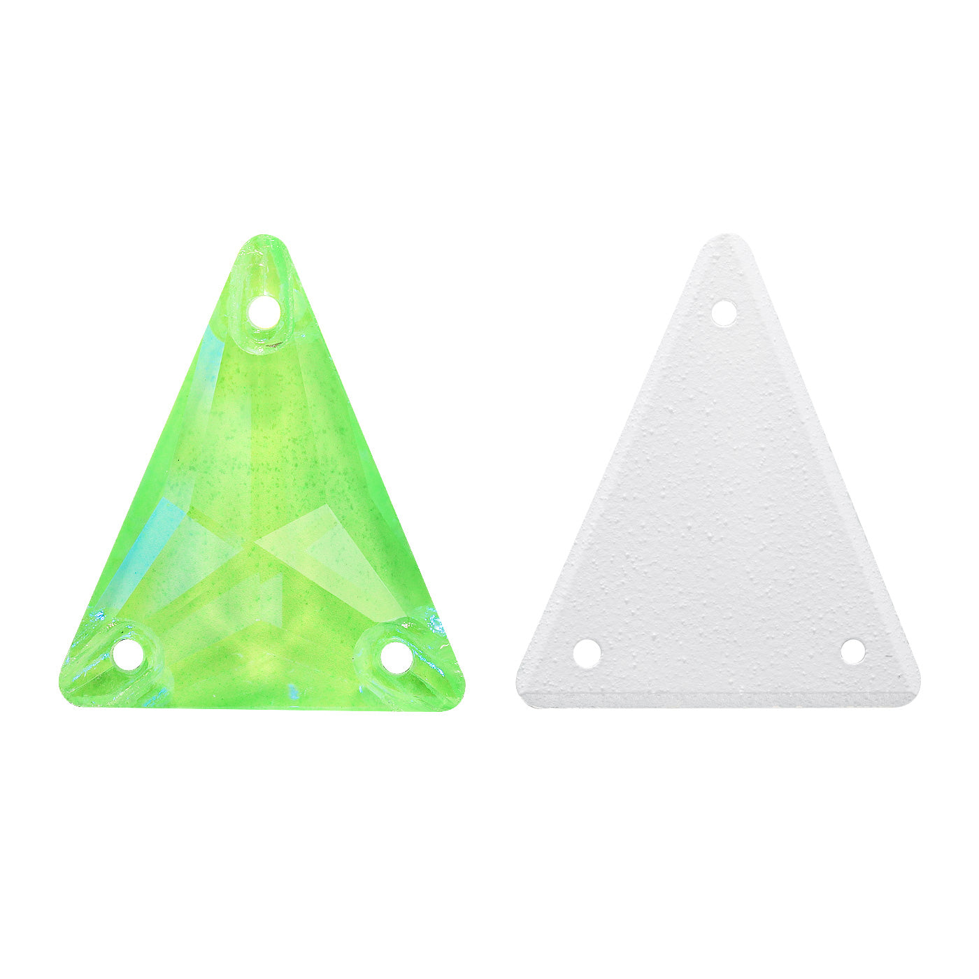 Electric Neon Peridot Slim Triangle Shape High Quality Glass Sew-on Rhinestones WholesaleRhinestone