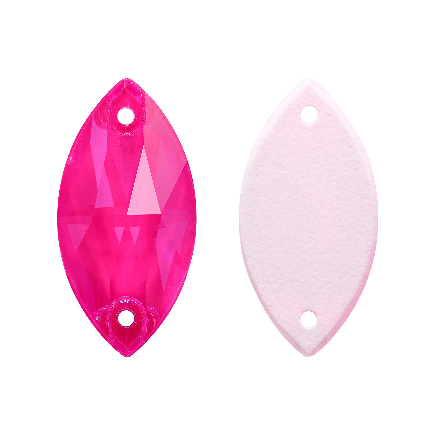 Electric Neon Fuchsia Navette Shape High Quality Glass Sew-on Rhinestones WholesaleRhinestone