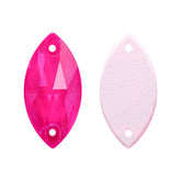 Electric Neon Fuchsia Navette Shape High Quality Glass Sew-on Rhinestones WholesaleRhinestone