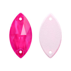 Electric Neon Fuchsia Navette Shape High Quality Glass Sew-on Rhinestones WholesaleRhinestone