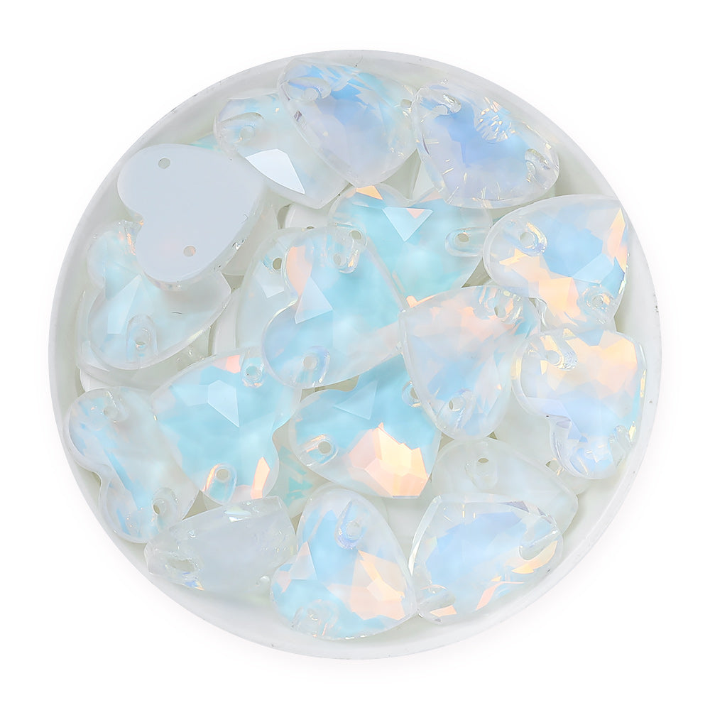 Crystal AM Heart Shape High Quality Glass Sew-on Rhinestones WholesaleRhinestone