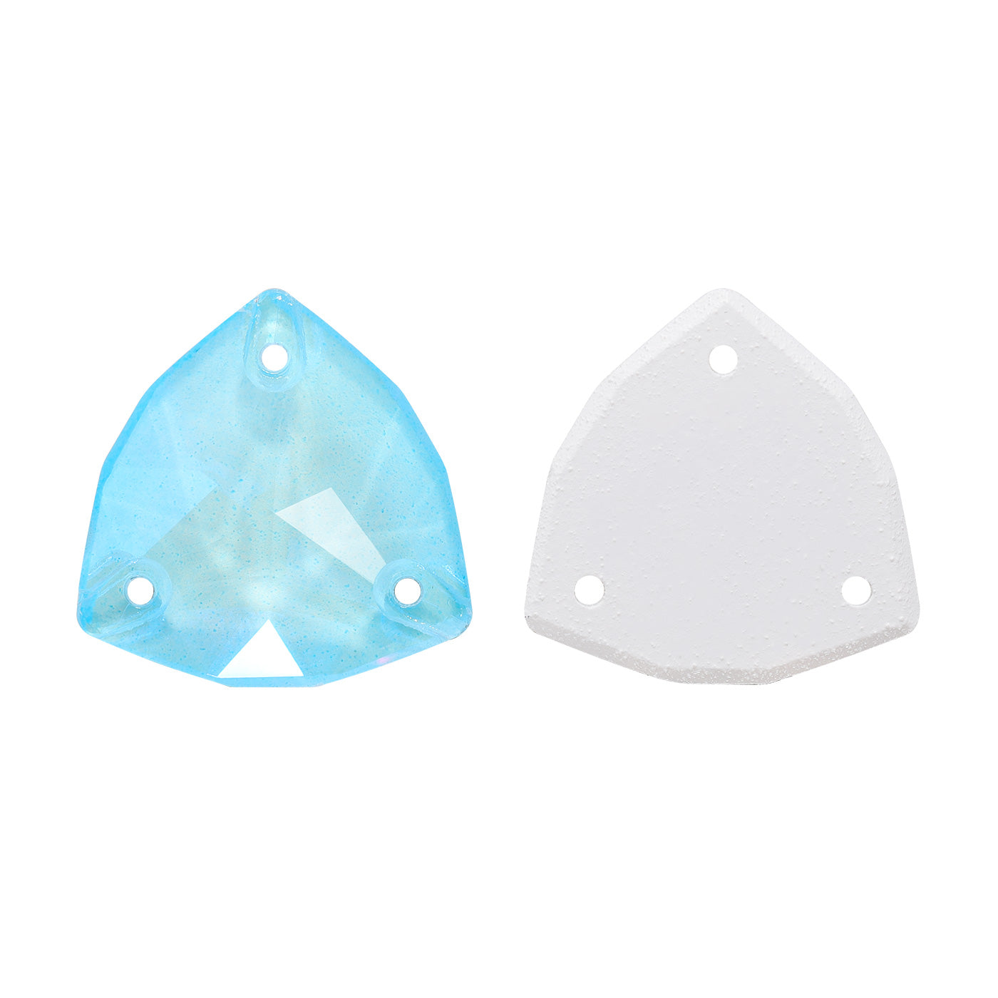 Electric Neon Aquamarine Trilliant Shape High Quality Glass Sew-on Rhinestones WholesaleRhinestone