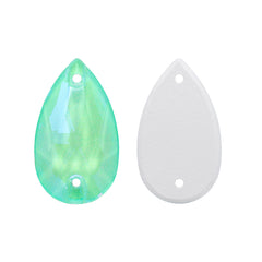 Electric Neon Greenwrap Drop Shape High Quality Glass Sew-on Rhinestones WholesaleRhinestone