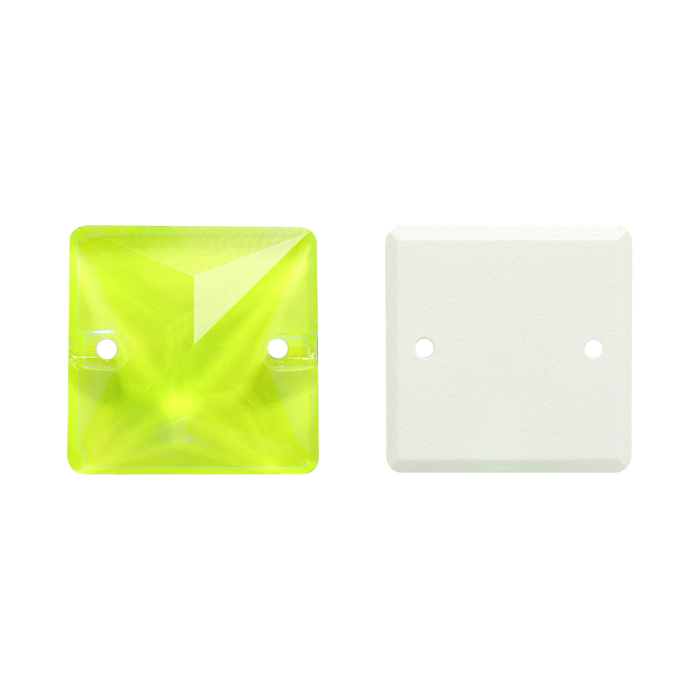 Electric Neon Jonquil Square Shape High Quality Glass Sew-on Rhinestones WholesaleRhinestone