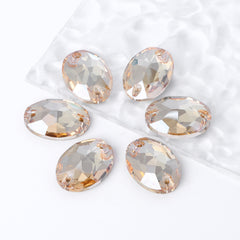 Golden Shadow Oval Shape High Quality Glass Sew-on Rhinestones WholesaleRhinestone