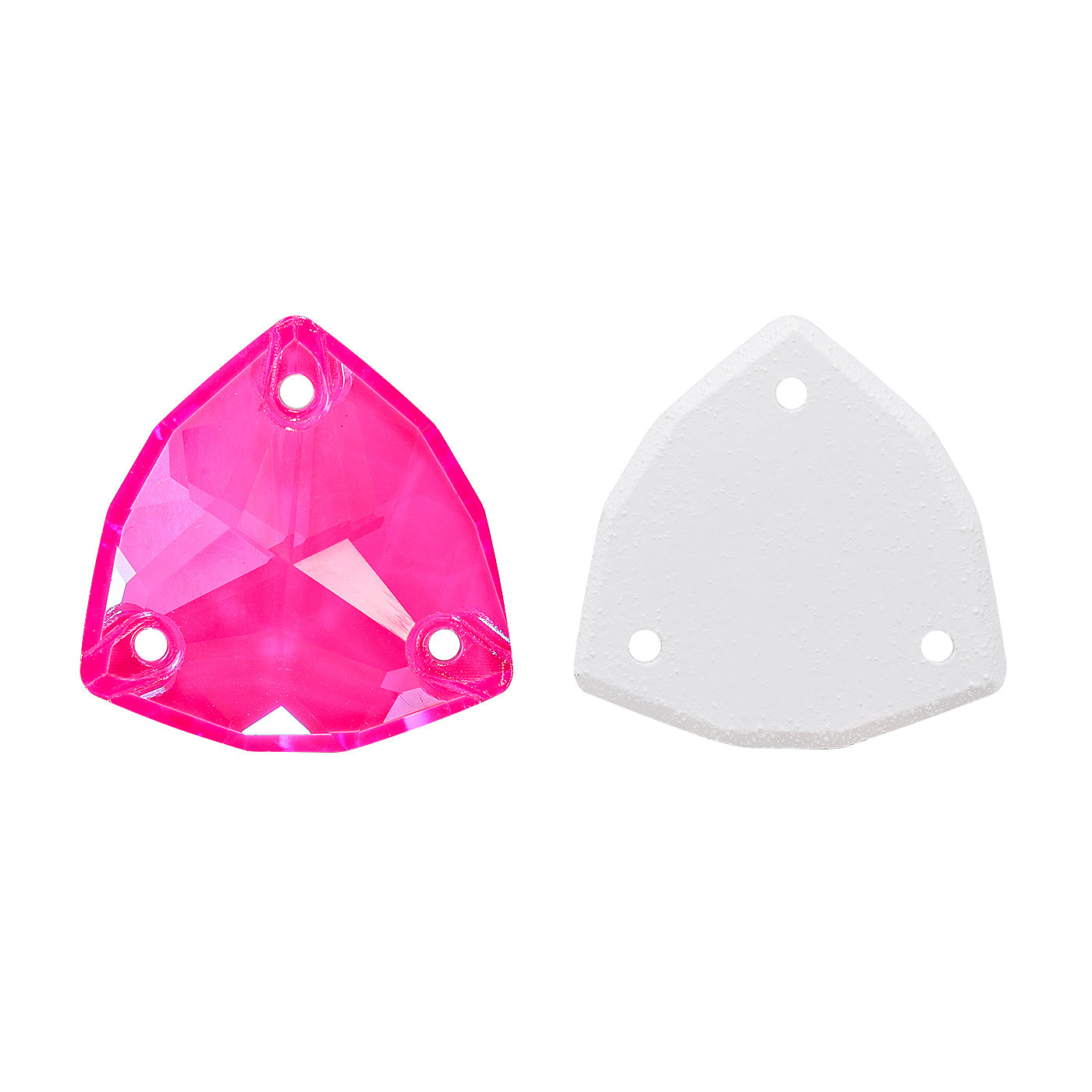 Electric Neon Fuchsia Trilliant Shape High Quality Glass Sew-on Rhinestones WholesaleRhinestone