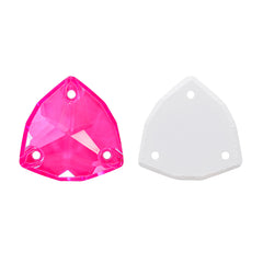 Electric Neon Fuchsia Trilliant Shape High Quality Glass Sew-on Rhinestones WholesaleRhinestone