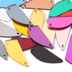 Flabellum Shape Multi Colors Acrylic Sew-on Mirror For Dance Costume WholesaleRhinestone