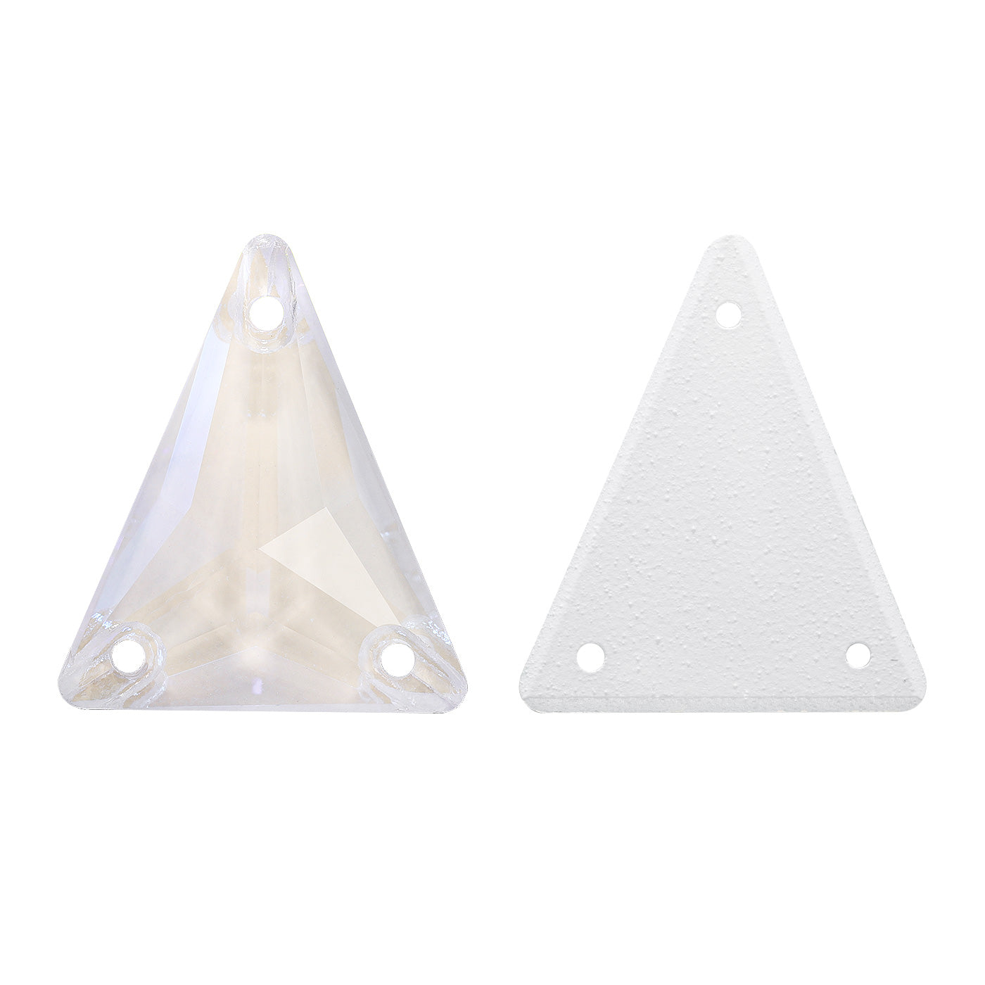 Electric Neon White Slim Triangle Shape High Quality Glass Sew-on Rhinestones WholesaleRhinestone