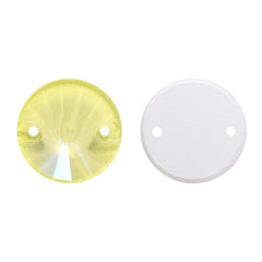 Electric Neon Light Topaz Rivoli Shape High Quality Glass Sew-on Rhinestones WholesaleRhinestone