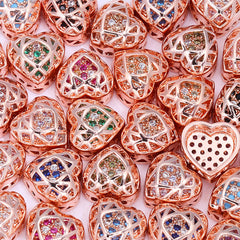 Herzform Roségold, hochwertiger Seaug-On-Legierungsanlagen eingelegte Kubikzirkonia