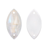 Electric Neon White Navette Shape High Quality Glass Sew-on Rhinestones WholesaleRhinestone