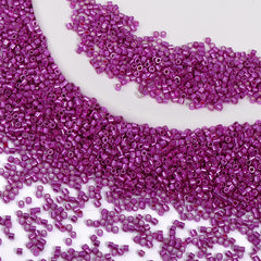 Metallic Fuchsia Luster Color Hight Quality Glass Cylinder Seed Beads 1.6 MM Size JS3015 WholesaleRhinestone
