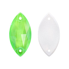 Electric Neon Peridot Navette Shape High Quality Glass Sew-on Rhinestones WholesaleRhinestone