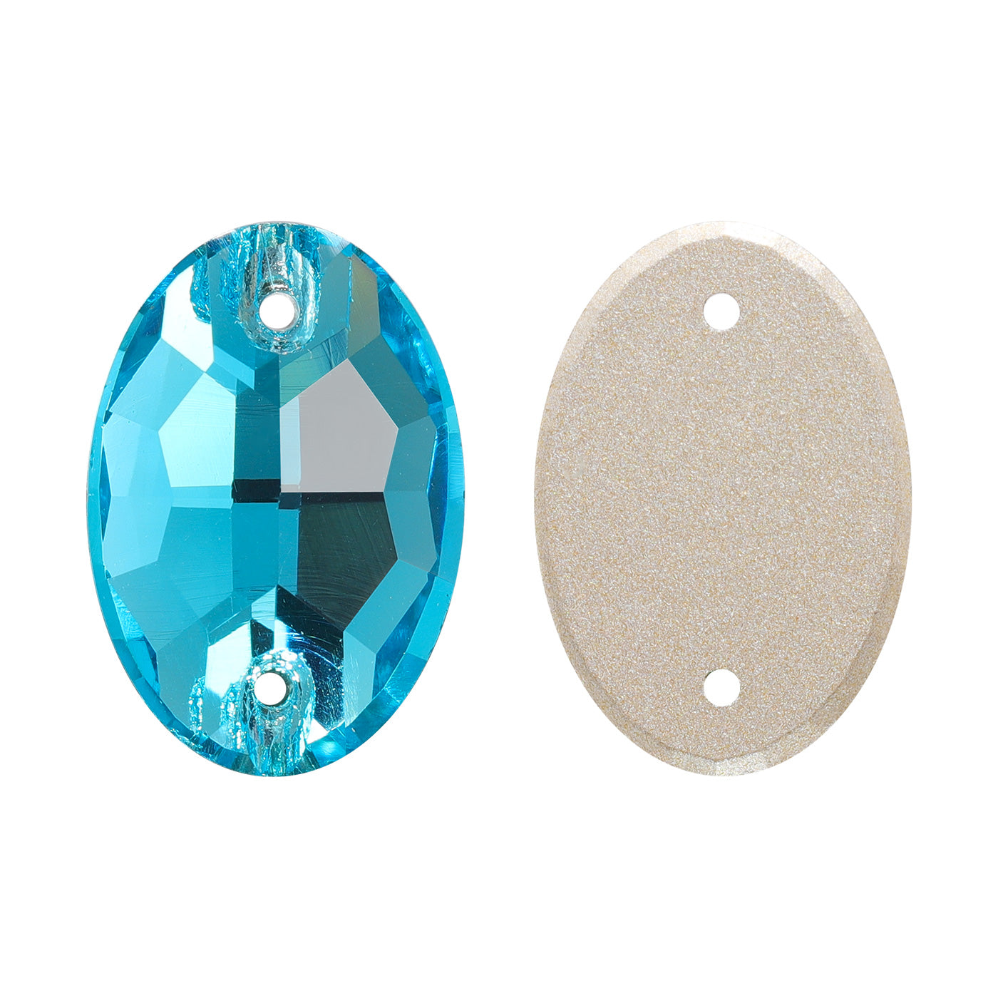 Aquamarine Oval Shape High Quality Glass Sew-on Rhinestones WholesaleRhinestone