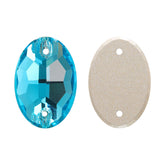 Aquamarine Oval Shape High Quality Glass Sew-on Rhinestones WholesaleRhinestone