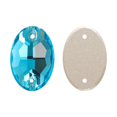 Aquamarine Oval Shape High Quality Glass Sew-on Rhinestones WholesaleRhinestone