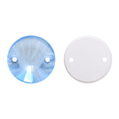 Electric Neon Light Blue Rivoli Shape High Quality Glass Sew-on Rhinestones WholesaleRhinestone
