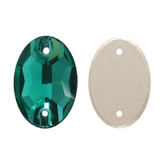 Emerald Oval Shape High Quality Glass Sew-on Rhinestones WholesaleRhinestone