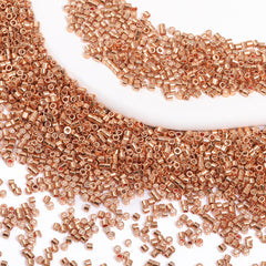 Metallic Copper Luster Color Hight Quality Glass Cylinder Seed Beads 1.6 MM Size JS3011 WholesaleRhinestone
