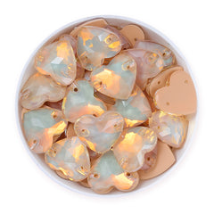 Silk AM Heart Shape High Quality Glass Sew-on Rhinestones WholesaleRhinestone
