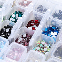 28-Grids Basic Colors Glass FlatBack Rhinestone Set For Nail Art Silver Back WholesaleRhinestone