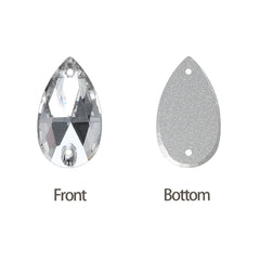 Silver Shade Drop Shape High Quality Glass Sew-on Rhinestones WholesaleRhinestone
