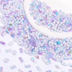 RNB008 Rainbow Effect Peanut Beads Shape Glass Seed Beads WholesaleRhinestone