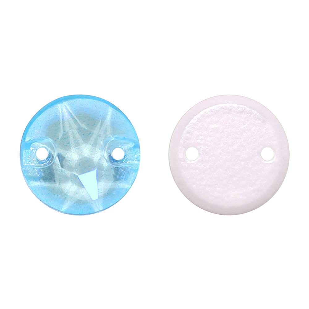 Electric Neon Aquamarine XIRIUS Round Shape High Quality Glass Sew-on Rhinestones WholesaleRhinestone