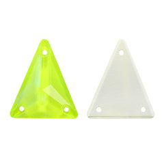 Electric Neon Jonquil Slim Triangle Shape High Quality Glass Sew-on Rhinestones WholesaleRhinestone